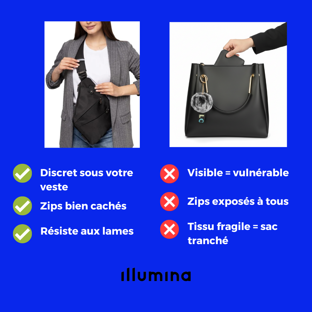 Sac bandoulière antivol - Illumina